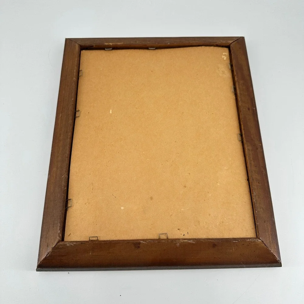 Vintage Ornate Dark Brown Wood 8x10 Picture Frame with Embossed Pattern